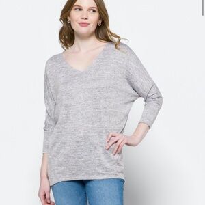 MARKET & SPRUCE Liraven V Neck Dolman Knit Top Women's Sweater